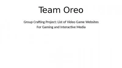 Team Oreo Group Crafting Project: List of Video Game Websites