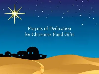 Prayers of Dedication for Christmas Fund Gifts