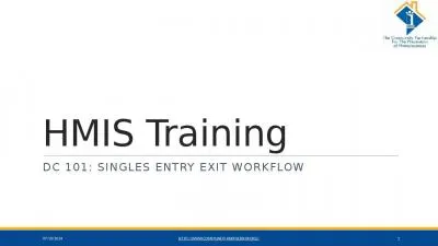 HMIS Training DC 101: Singles Entry Exit Workflow