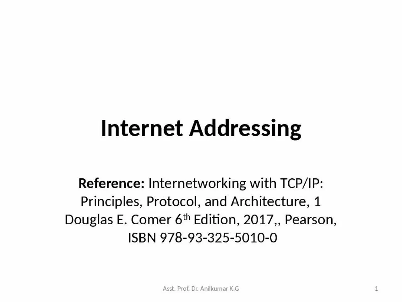 PPT-Internet Addressing Reference: