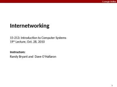 Internetworking 15- 213: