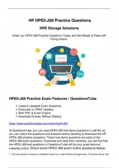 Authentic HPE HPE0-J68 Exam Questions - Strategies for Success