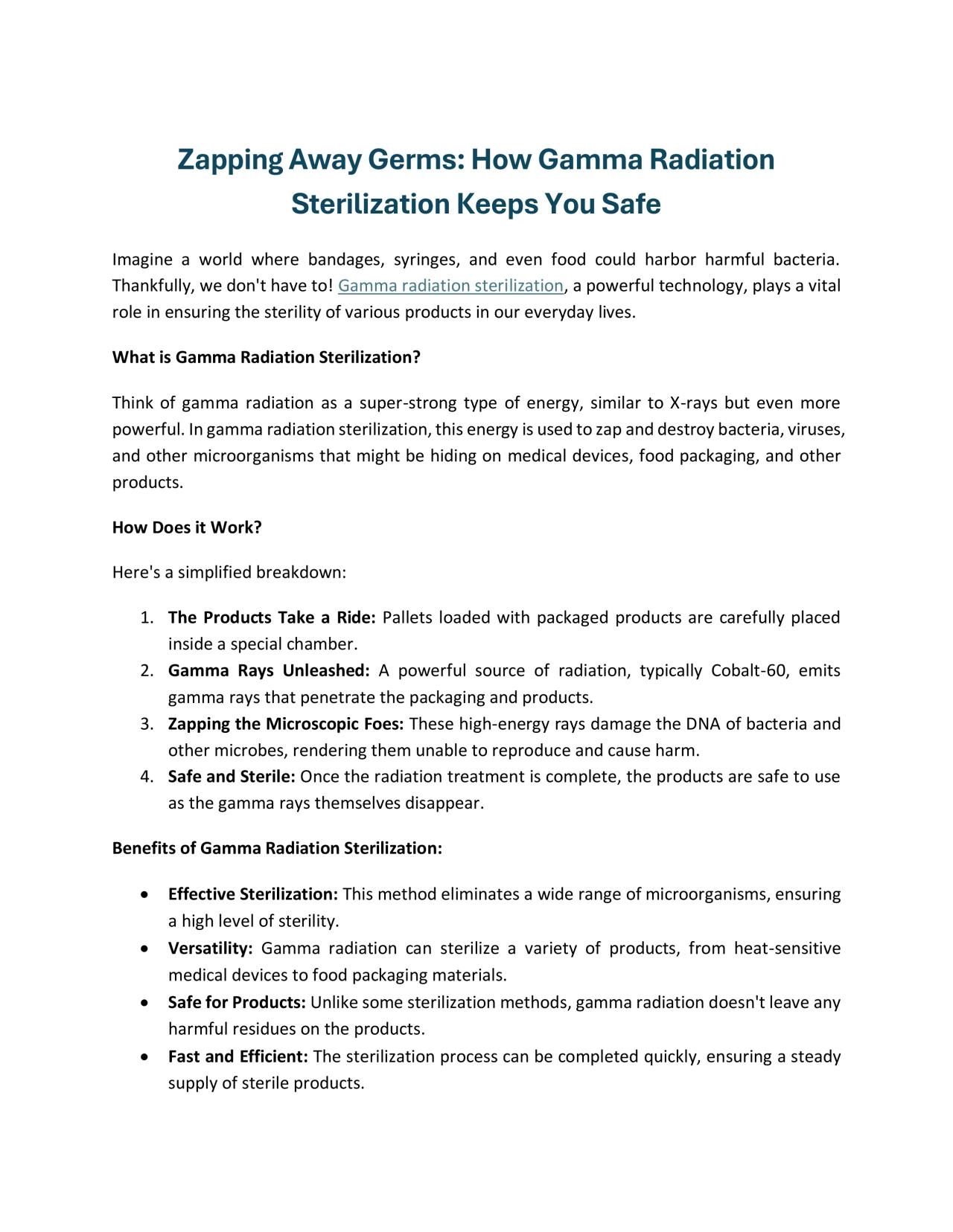 PDF-Zapping Away Germs: How Gamma Radiation Sterilization Keeps You Safe