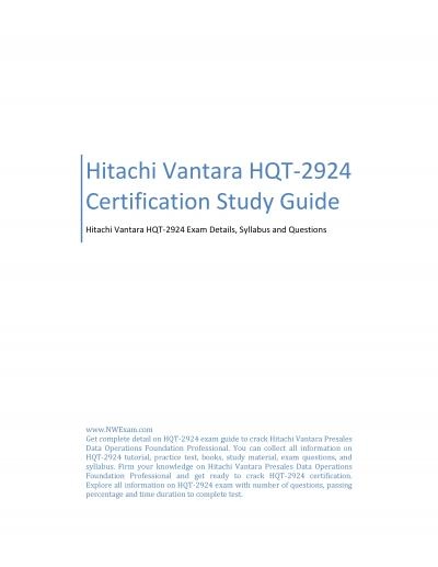 Hitachi Vantara HQT-2924 Certification Study Guide