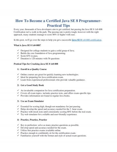 How To Become a Certified Java SE 8 Programmer- Practical Tips