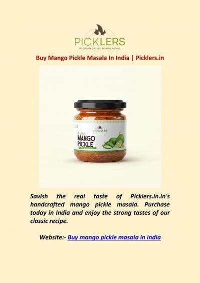 Buy mango pickle masala in india