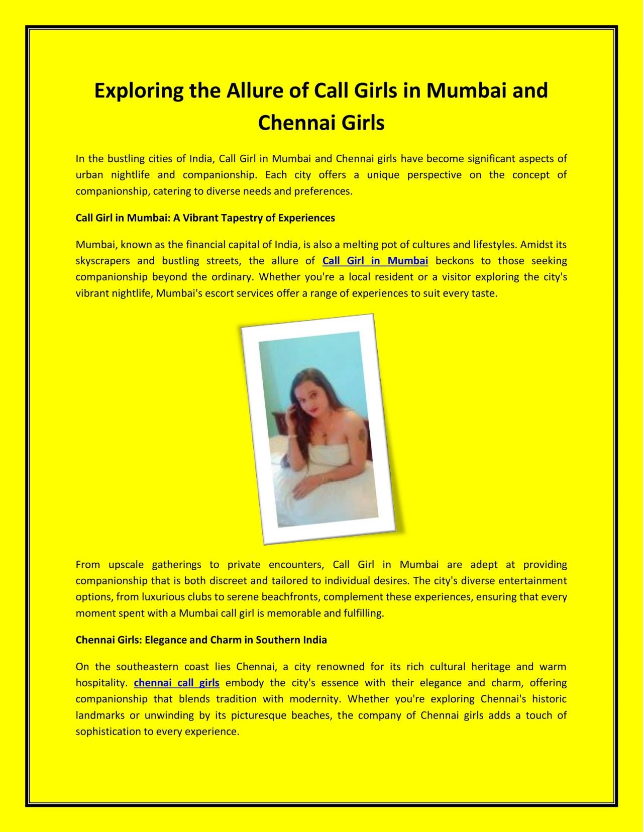 PDF-Exploring the Allure of Call Girls in Mumbai and Chennai Girls