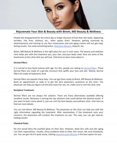 Rejuvenate Your Skin & Beauty with Birem, MD Beauty & Wellness