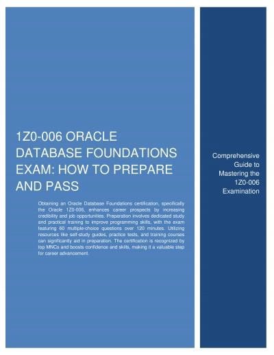 1Z0-006 Oracle Database Foundations Exam: How to Prepare and Pass