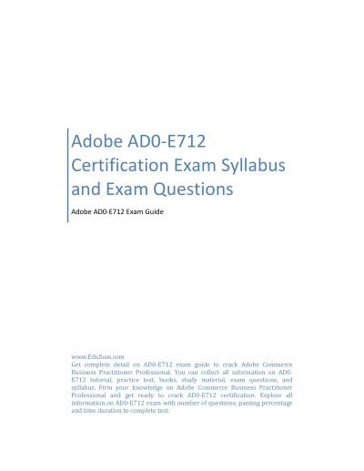 Adobe AD0-E712 Certification Exam Syllabus and Exam Questions