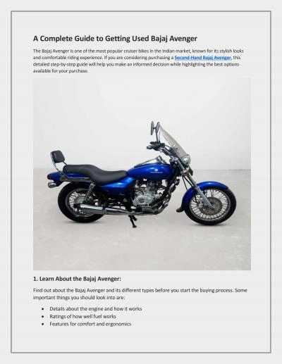 A Complete Guide to Getting Used Bajaj Avenger