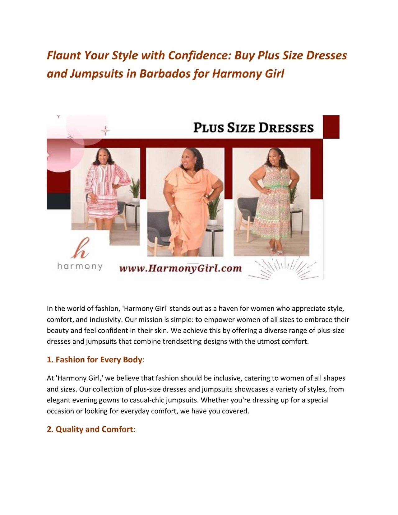 PDF-Flaunt Your Style with Confidence: Buy Plus Size Dresses and Jumpsuits in Barbados for