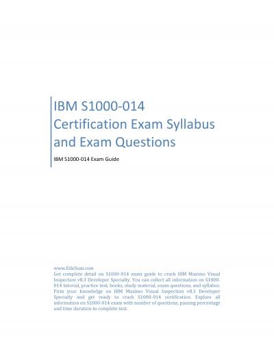 IBM S1000-014 Certification Exam Syllabus and Exam Questions