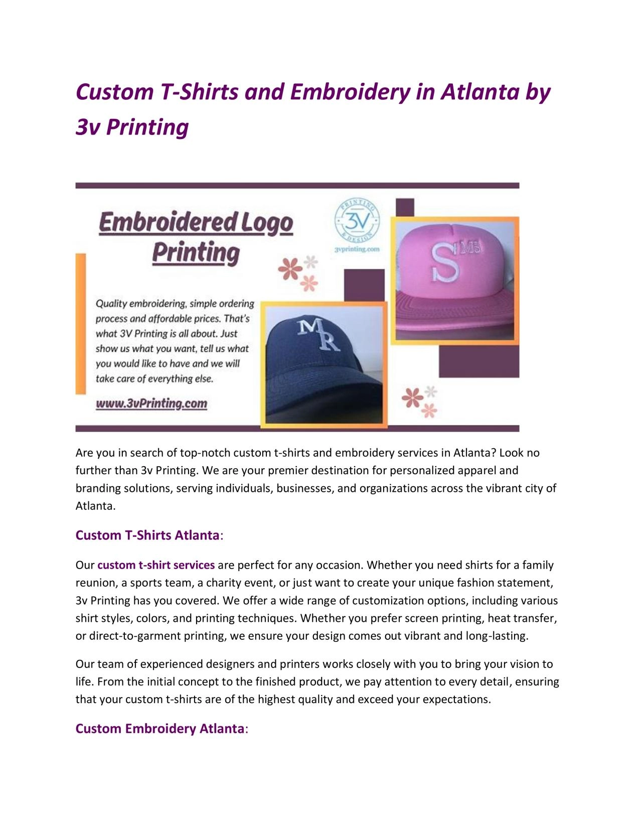 PDF-Custom T-Shirts and Embroidery in Atlanta by 3v Printing