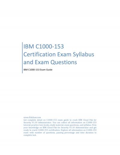 IBM C1000-153 Certification Exam Syllabus and Exam Questions