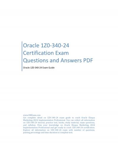 Oracle 1Z0-340-24 Certification Exam Questions and Answers PDF