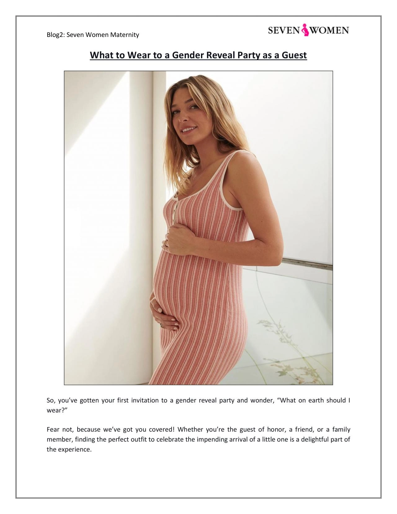 PDF-What to Wear to a Gender Reveal Party as a Guest | Seven Women Maternity