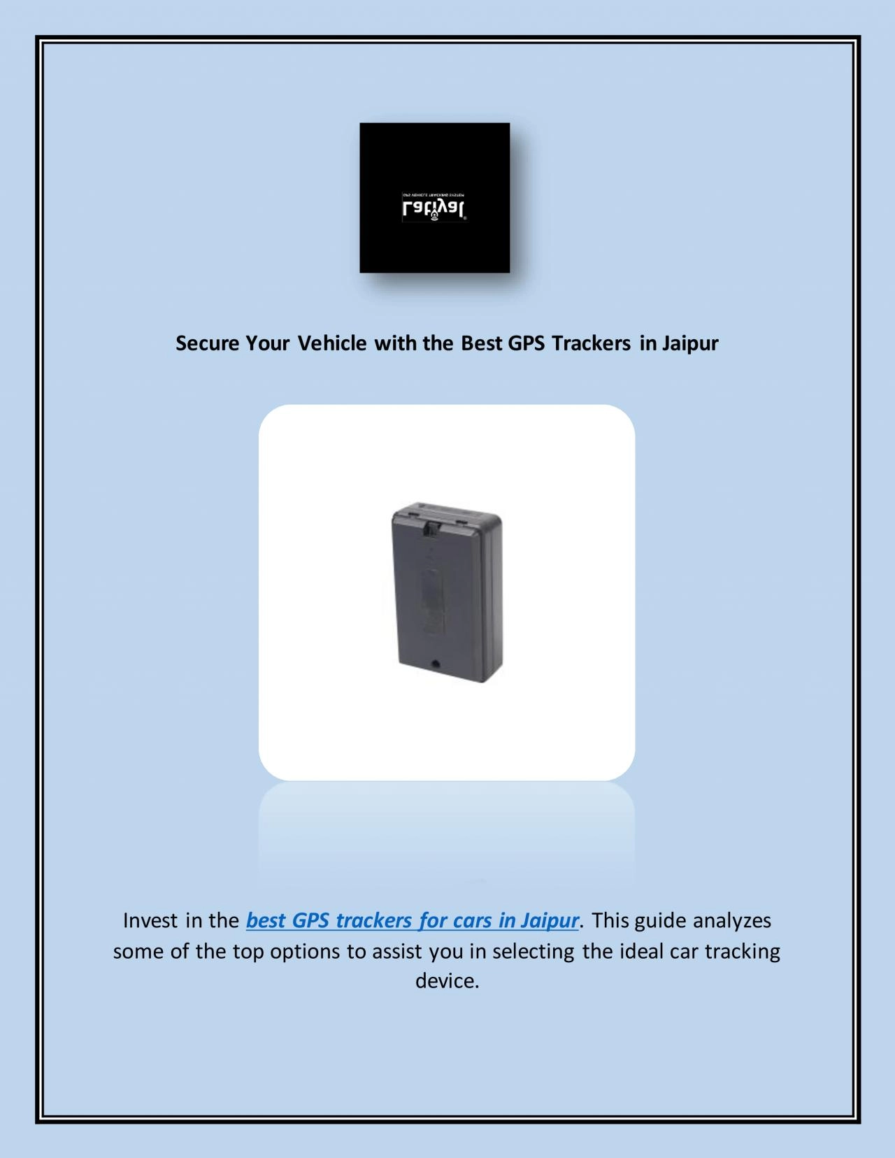 PDF-Secure Your Vehicle with the Best GPS Trackers in Jaipur