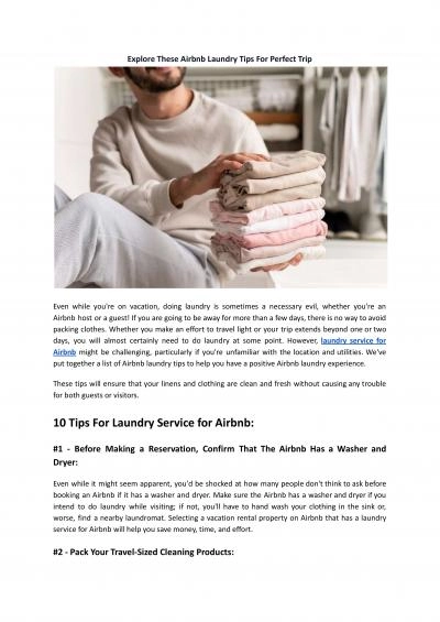 Explore These Airbnb Laundry Tips For Perfect Trip - Hello Laundry