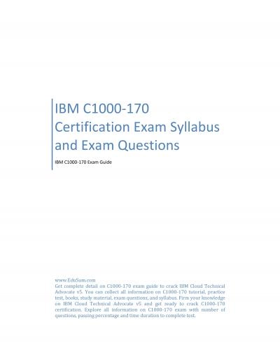 IBM	C1000-170 Certification Exam Syllabus and Exam Questions