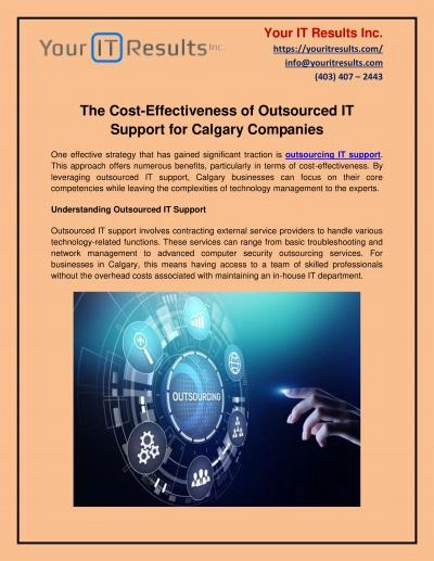 The Cost-Effectiveness of Outsourced IT Support for Calgary Companies