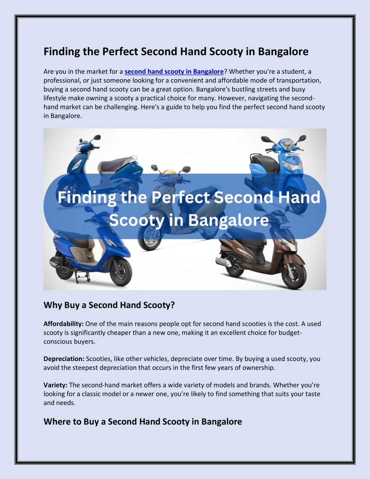 PDF-Finding the Perfect Second Hand Scooty in Bangalore