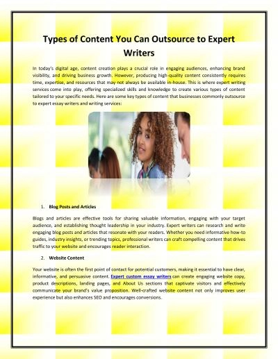 Types of Content You Can Outsource to Expert Writers