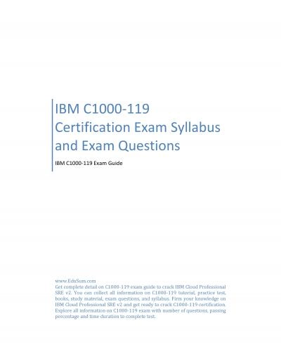 IBM C1000-119 Certification Exam Syllabus and Exam Questions