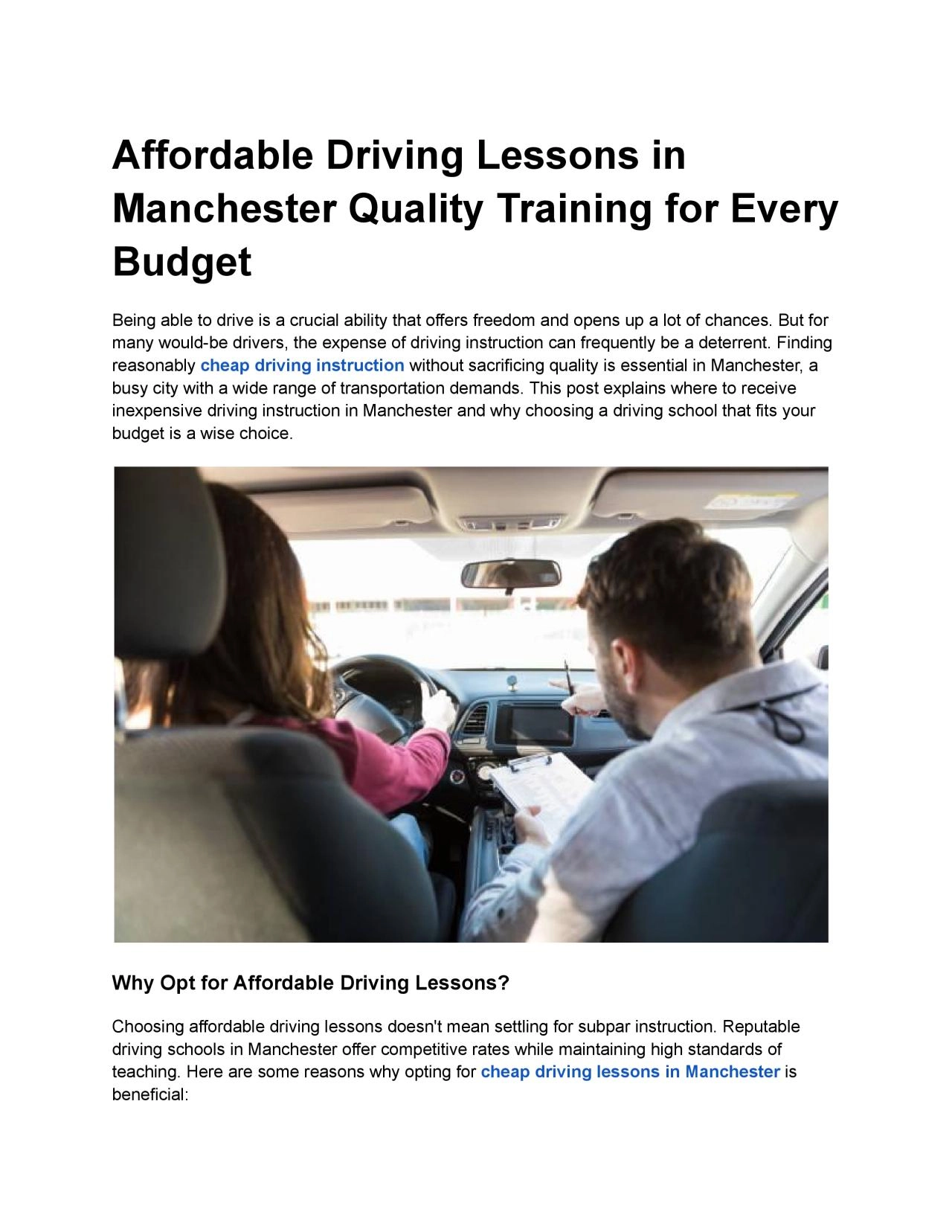 PDF-Affordable Driving Lessons in Manchester Quality Training for Every Budget