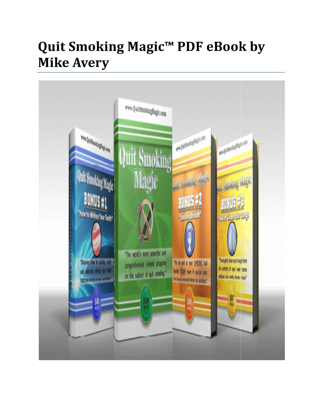 PDF-Quit Smoking Magic™ PDF eBook by Mike Avery