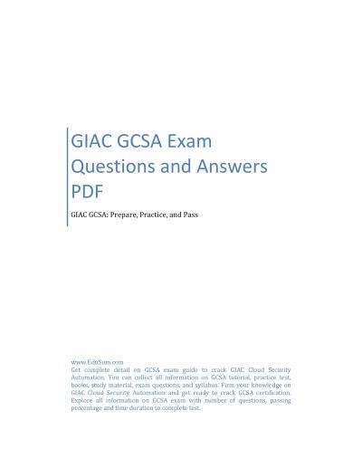 GIAC GCSA Exam Questions and Answers PDF