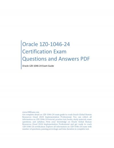 Oracle 1Z0-1046-24 Certification Exam Questions and Answers PDF