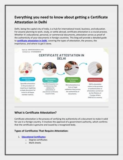 Everything you need to know about getting a Certificate Attestation in Delhi