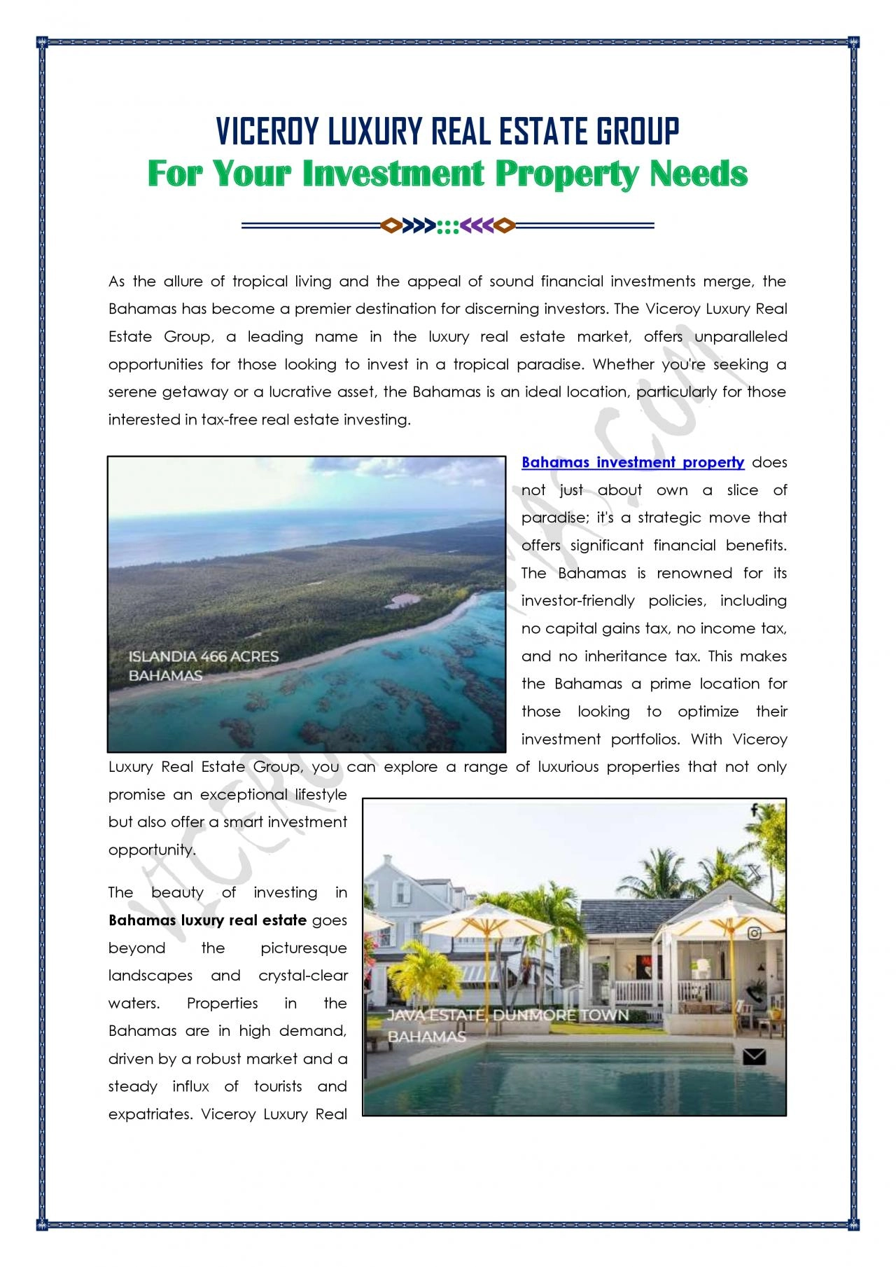 PDF-Tax-Free Investing In Luxury Real Estate In The Bahamas