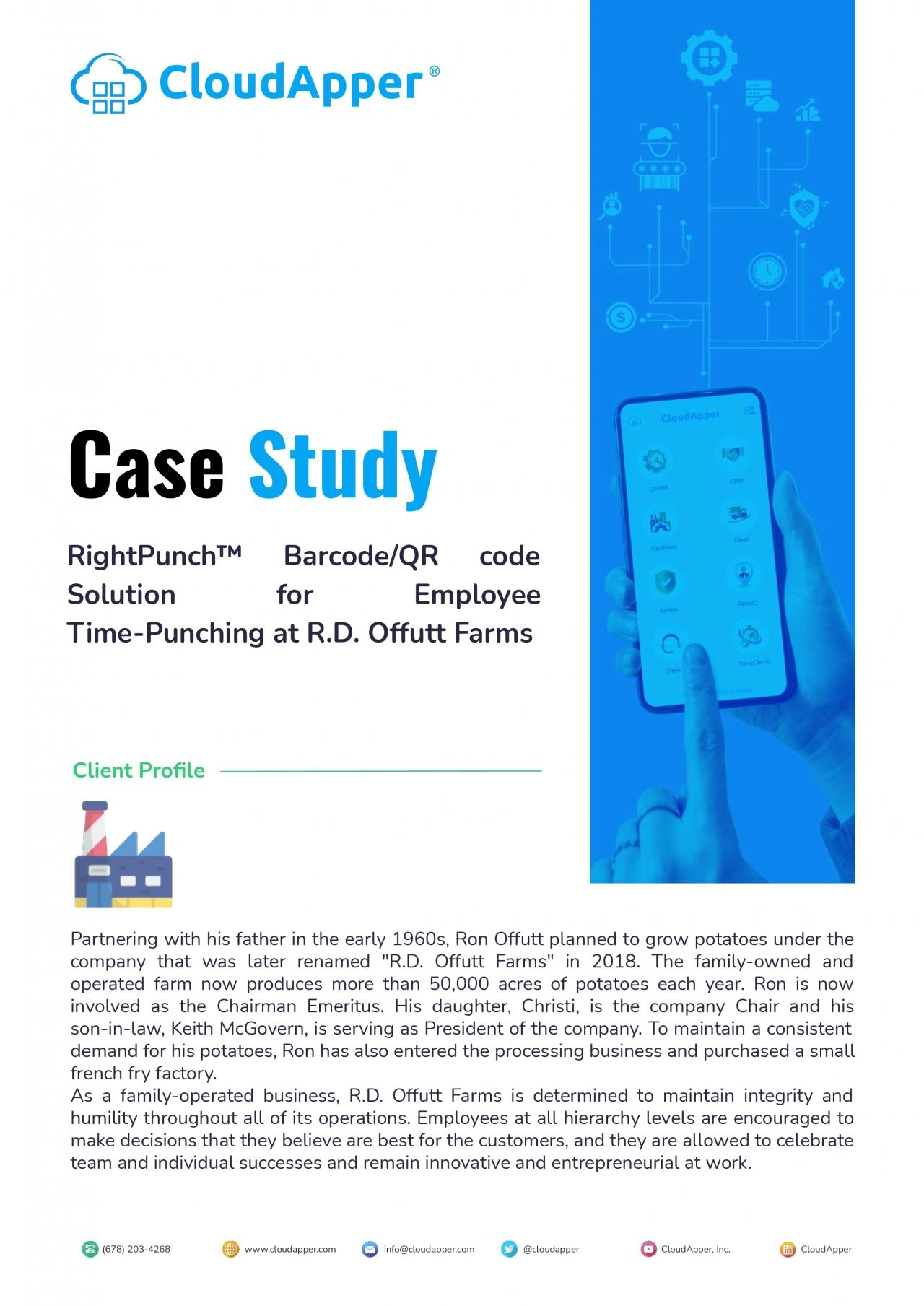 PDF-Case Study : CloudApper AI TimeClock(RightPunch) Solution for Employee Job Transfer at