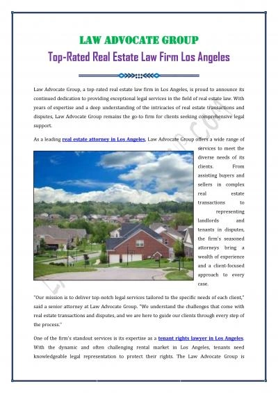 Top-Rated Real Estate Law Firm Los Angeles