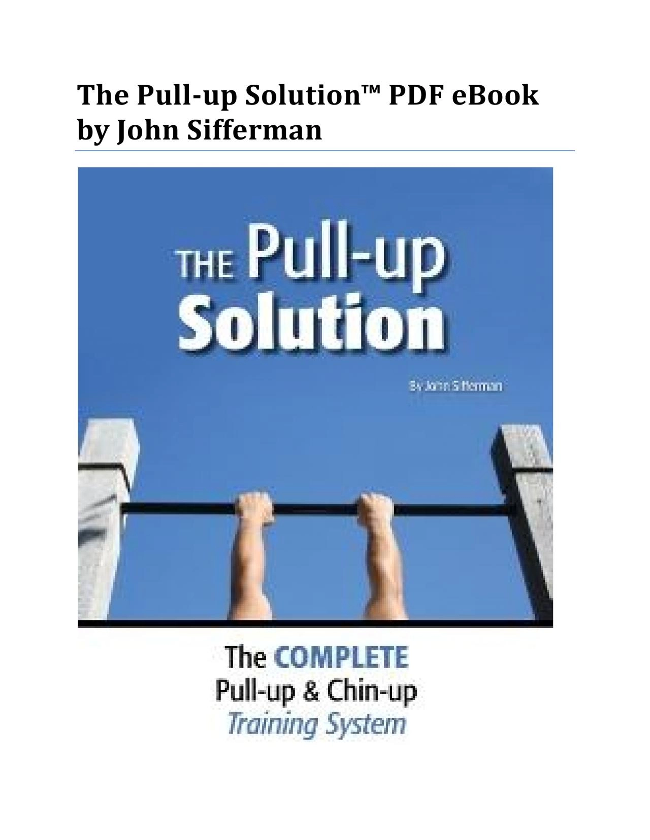 PDF-The Pull-up Solution™ PDF eBook by John Sifferman