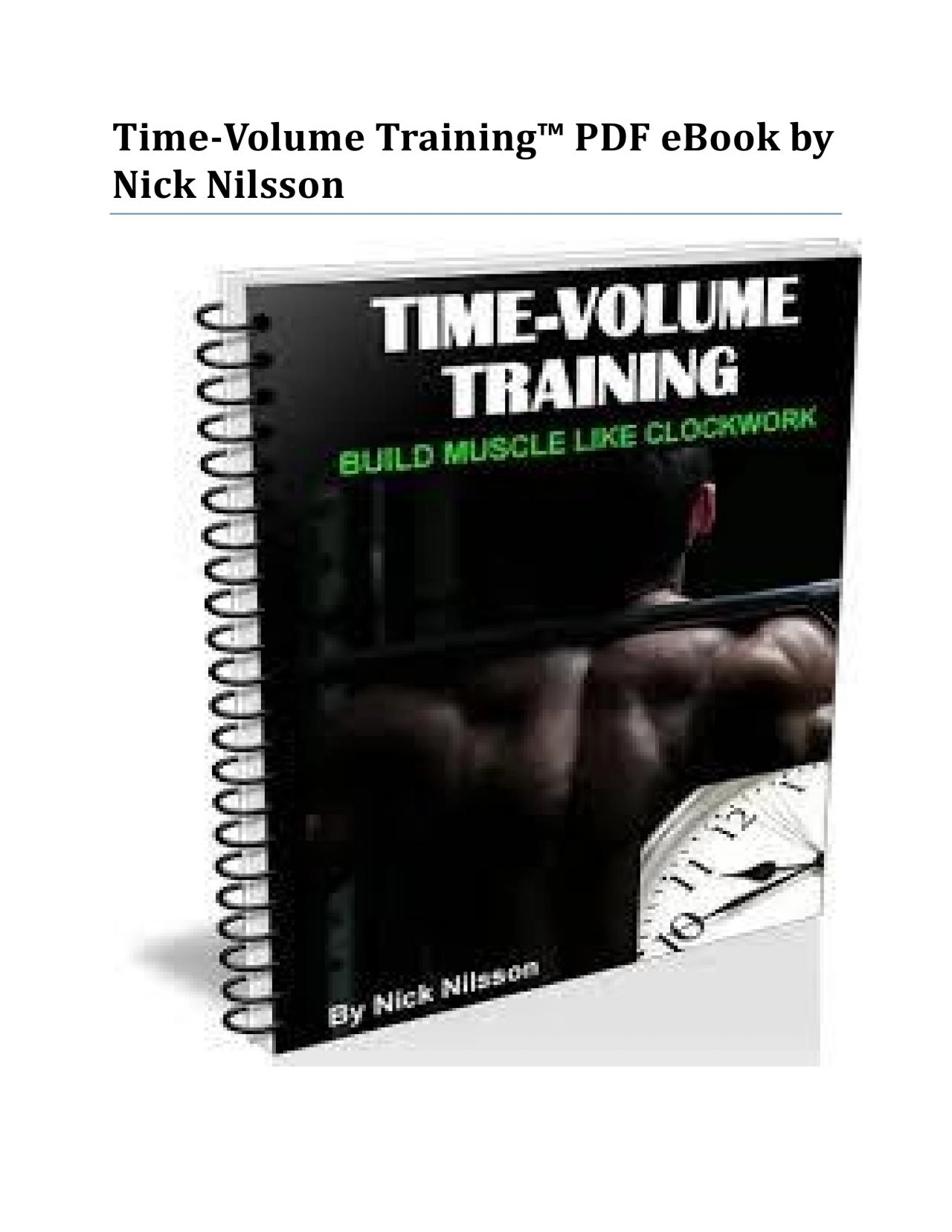 PDF-Time-Volume Training™ PDF eBook by Nick Nilsson