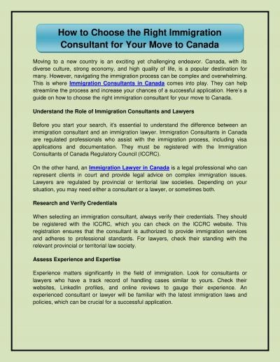 How to Choose the Right Immigration Consultant for Your Move to Canada