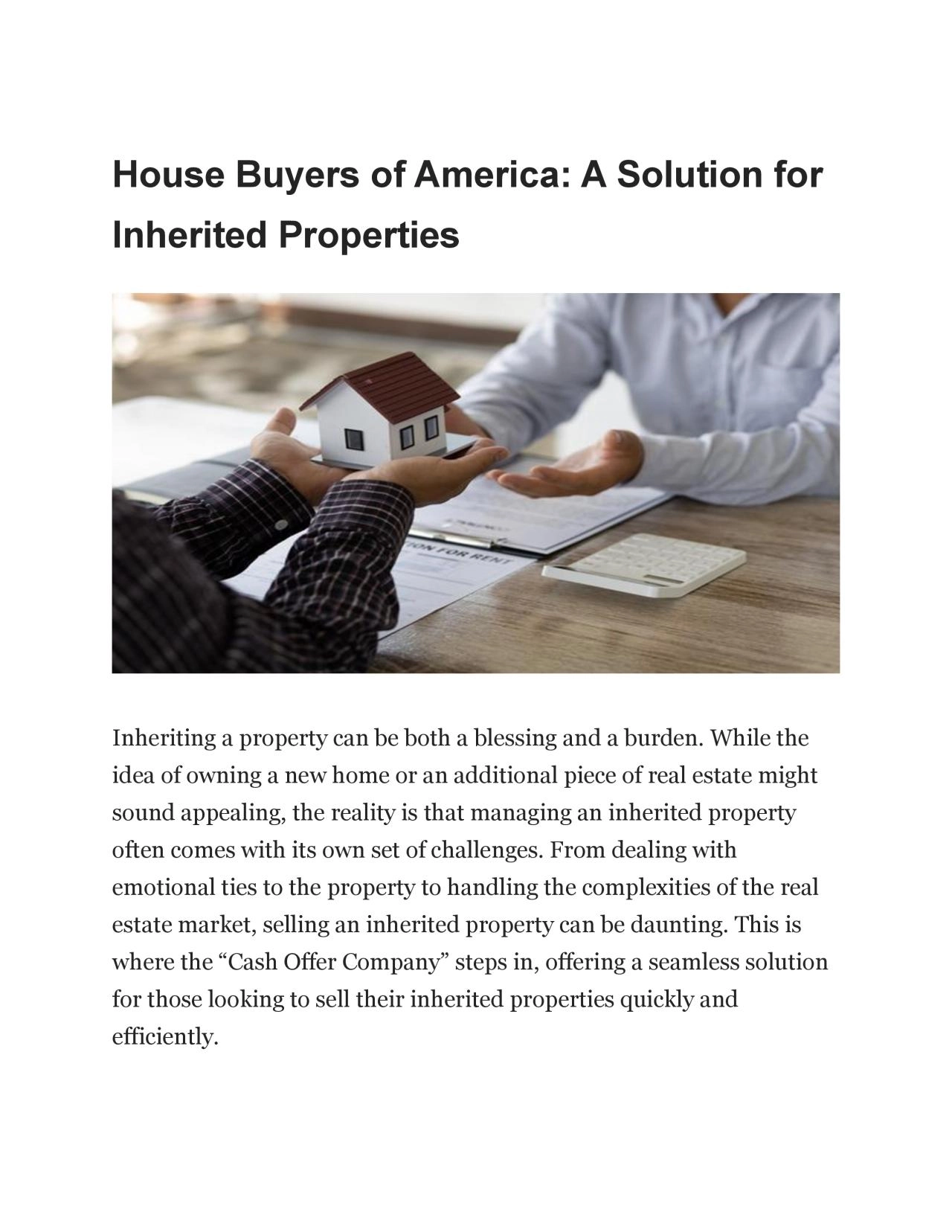 PDF-House Buyers of America: A Solution for Inherited Properties