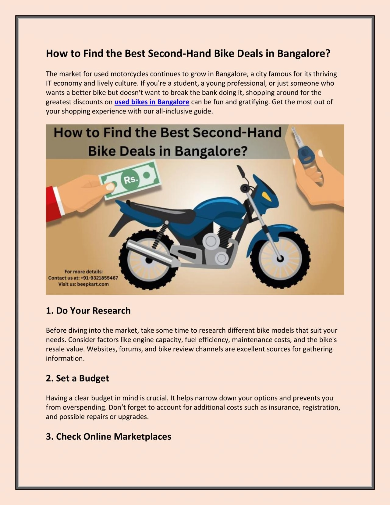 PDF-How to Find the Best Second-Hand Bike Deals in Bangalore?