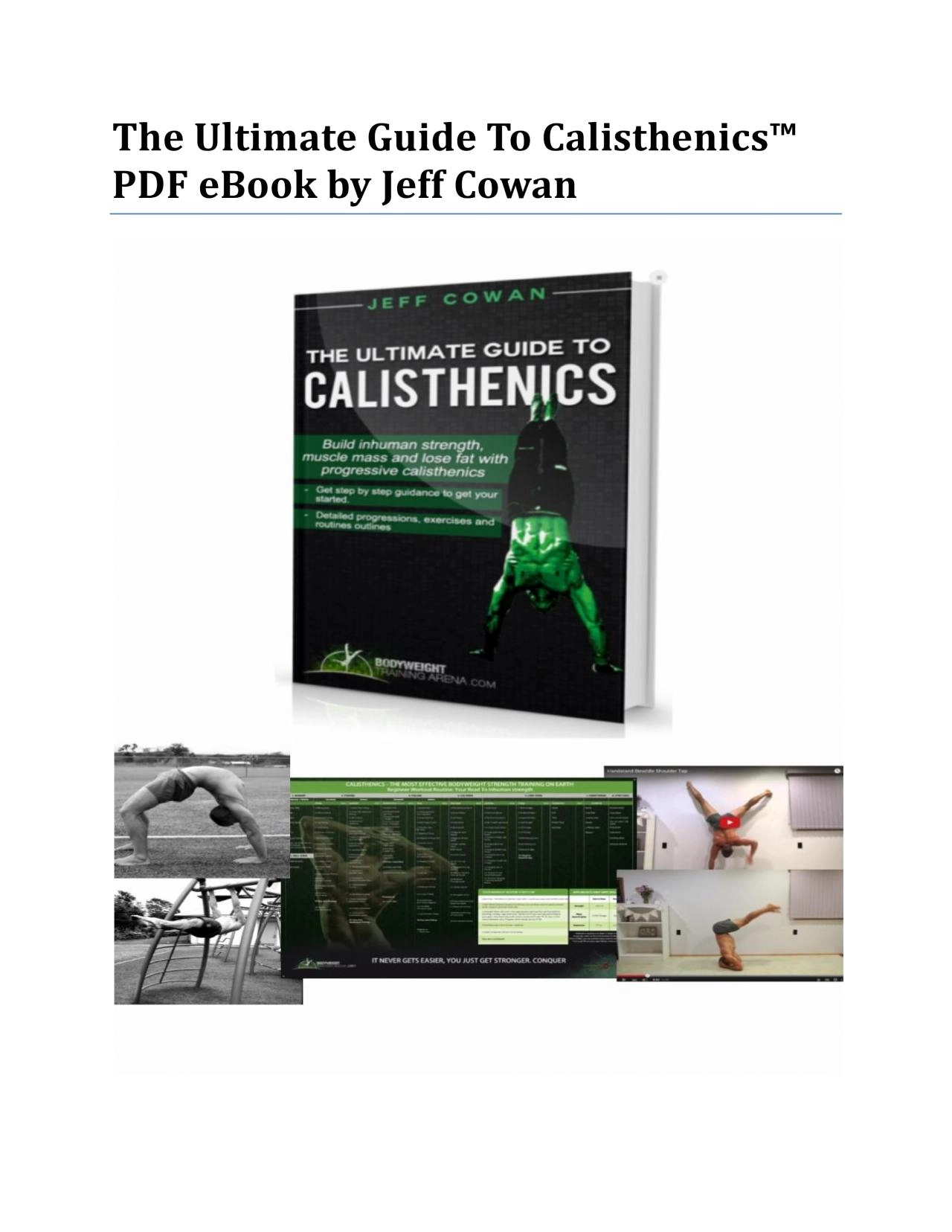 PDF-The Ultimate Guide To Calisthenics™ PDF eBook by Jeff Cowan