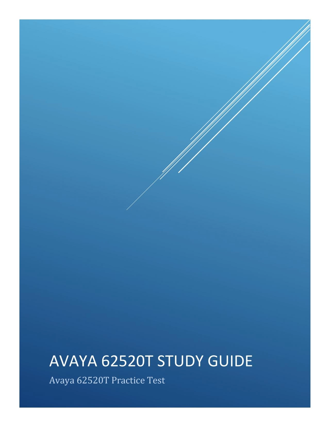 PDF-Avaya 62520T Study Guide