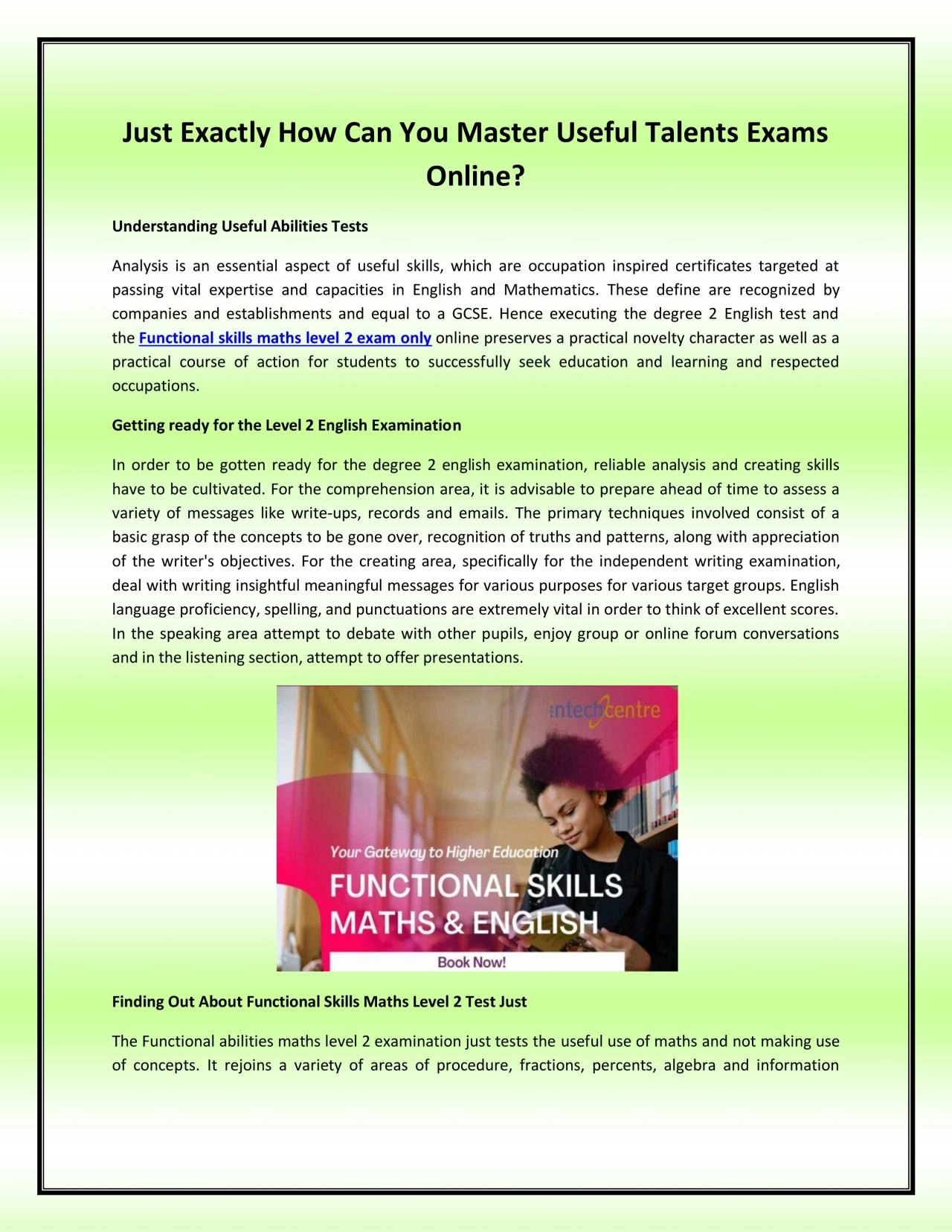 PDF-Just Exactly How Can You Master Useful Talents Exams Online?