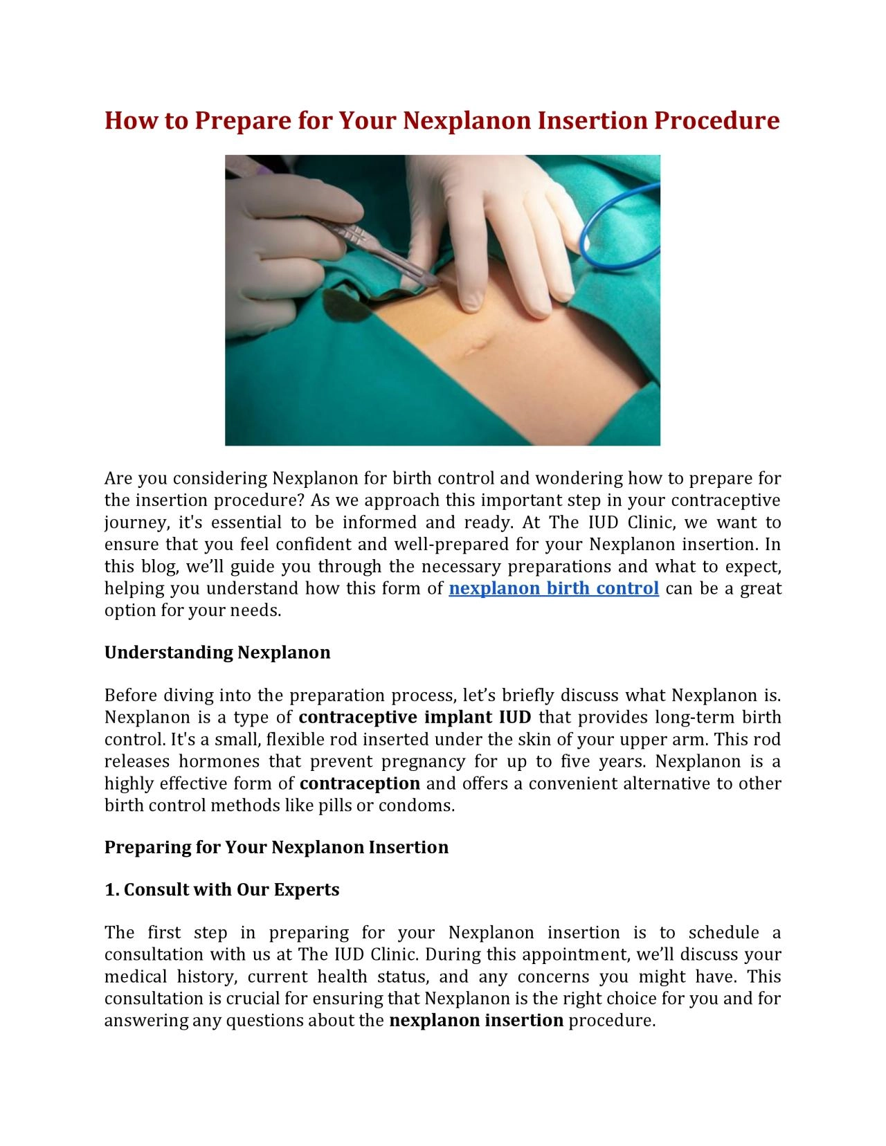 PDF-How to Prepare for Your Nexplanon Insertion Procedure