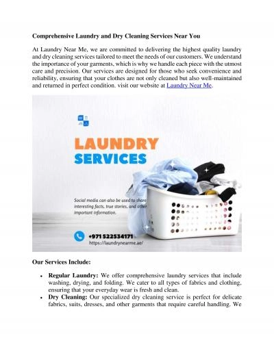 Laundry and Dry Cleaning Services Near Me