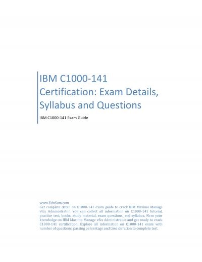 IBM C1000-141 Certification: Exam Details, Syllabus and Questions