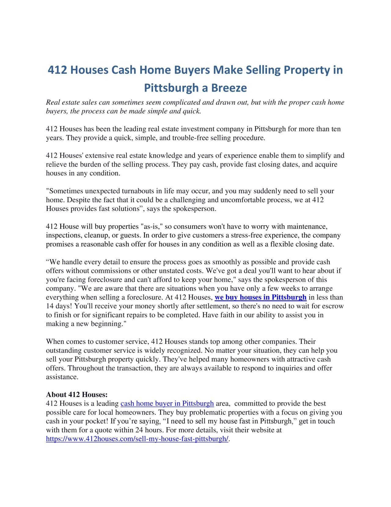 PDF-412 Houses Cash Home Buyers Make Selling Property in Pittsburgh a Breeze