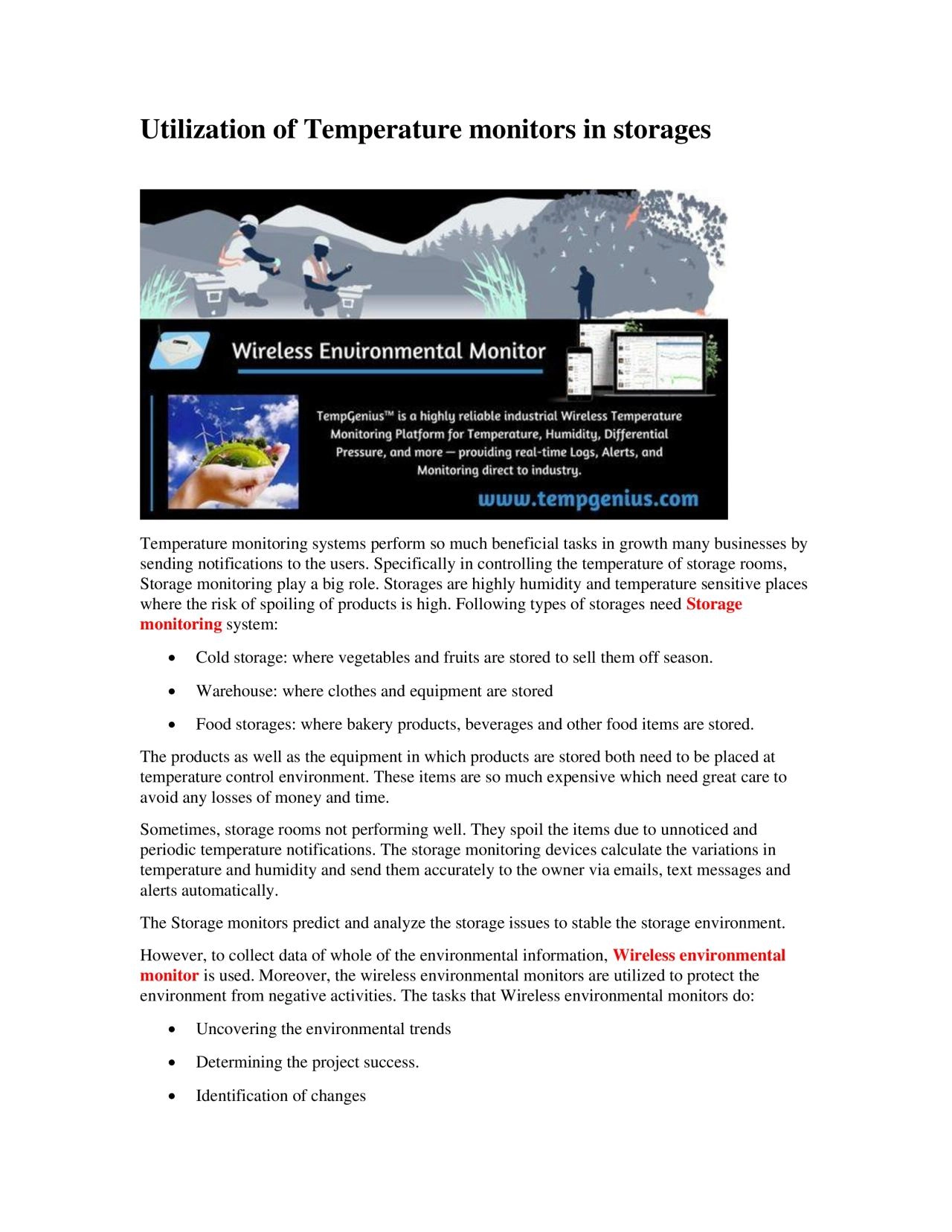 PDF-Utilization of Temperature monitors in storages