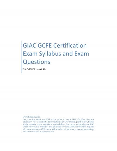 GIAC GCFE Certification Exam Syllabus and Exam Questions